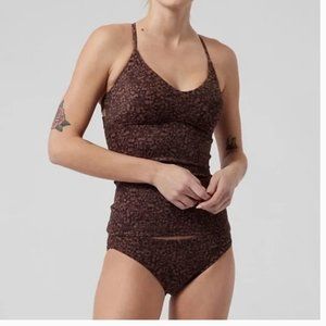 NWT Athleta Triangle Tankini A-C Camo Decadent Chocolate Size M